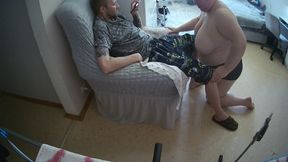 Stepmom jerks me off and my cock sucks
