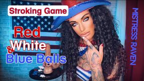 RED WHITE & BLUE BALLS - STROKING GAME