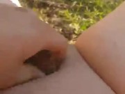Getting Naked Outdoors and Rubbing My Sissy Clit