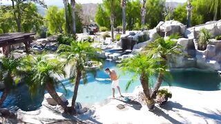 Skinny Teen Babe Gets Fucked Hard By Huge Dick In Poolside POV