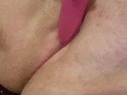 Trans guy plays with big clit and vibrator