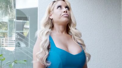 Petite blonde Alecia Fox sucks a big black cock and gets Brigette B