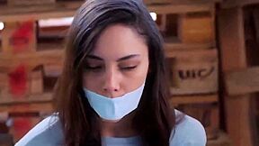 Hot Turkish Girl White Tape Gagged