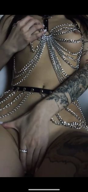 luxury girl in chains teases on camera