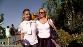 The 2 Good Looking Blondes Smile As A Parrot Makes Them Dirty Questions