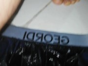 desperate pissing in underwear, I get all wet, close-up, wet panties