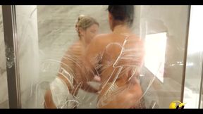 Busty and Hair Pussy Sofia Wetting My Dress and We Get Huge Orgasms in the Shower Video 10:25 Minutes