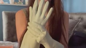 SluttySarah Loves Getting you Off with her Rubber Dish Gloves
