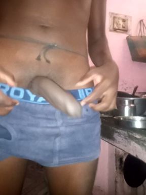 Tamil boy showing his Veiny big black Asian cock