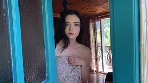 Deep anal fuck for a cute fit Russian brunette in a hotel room