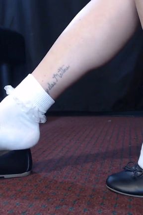 Ruffled college girl socks ballet flats