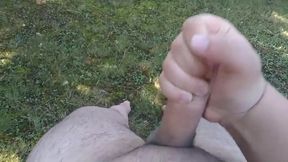 Chubby Asian Jerk And Cum Outdoor