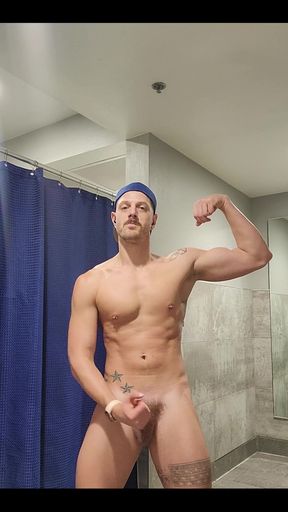 I Love Flexing and Showing off in the Locker Room!! Get Naked and Stroke with Me