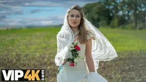 Hot teen bride gets seduced into a car sex session