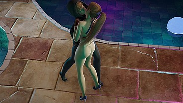 Kasumi x Futanari phase 4 in pool
