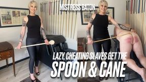 Lazy Cheating Slaves Get The Spoon And Cane SD