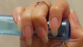 Long natural fingernails, tapping, scratching, teasing and sliding around my wand
