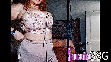 Big tits in a tiny top of BBW Samantha 38g