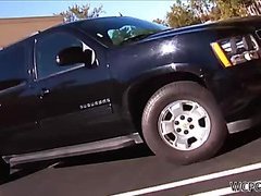 Street hooker sucking cock in the car