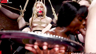 Hot babes punished and fucked at party