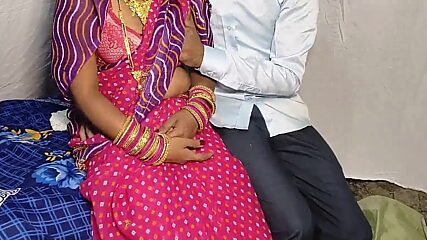 Horny New Year's Eve: Busty Wife in Red Saree Fucks Her Step-Nephew All Night