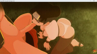Tempen and Naruto do horny things in front of the campfire -Living With Tsunade