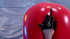 Hot Pvc Teasing, Fetish Beautiful Video. Mistress Arya Grander in Red Vinyl Clothing