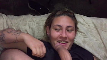 Latina chick deep throats thick white cock