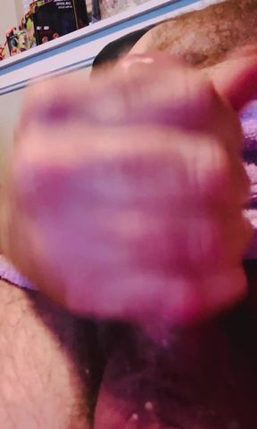 Jerking a Hard Wet Cock