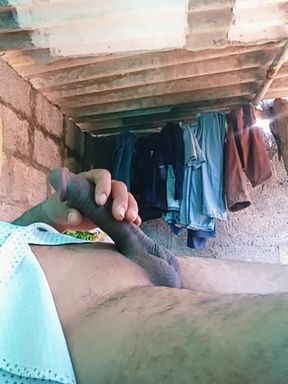 Thin man masturbation