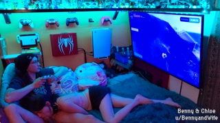 Relaxing with a blowjob and some Power Wash Simulator