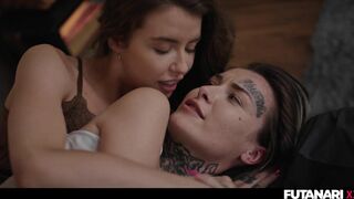 Tomboy Lesbians Futa Sexfight - Wrestling Prison Tattoo Girls Having Horny Fun with CUM Play