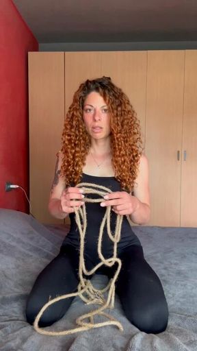 Crotch rope - ring gag - handcuffed