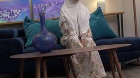 ”Sexy wifey in hijab has a hot surprise for her hubby”