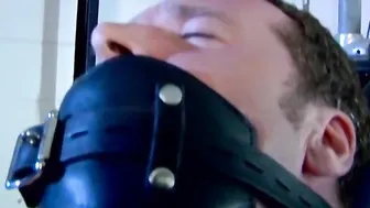 Muscular Derek Pain restrained in bondage for intense nipple torment
