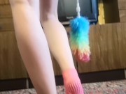 Footjob in socks