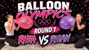 RI32: Balloon Olympics Rhea Vs Rhian Round 1 BLOW TO POP