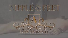 NIPPLE & FEET Total lenghts 0:34 minutes  Nippleclamps Bdsm Slave Feet Foot Fetish Feetlove LADY AMRAPALI  Herrin Mistress Domina