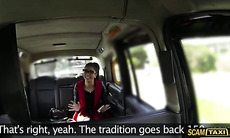 Damn hot Spanish girl gets a free taxi fare and a messy facial