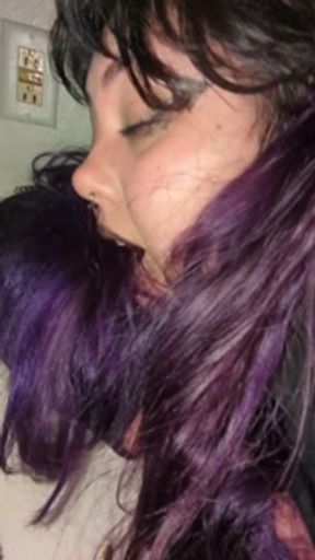 Dumb goth slut gets facefucked and pissed on