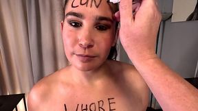 Slut Begs for Degradation, Gags on Cock, Jerks Off Load, and Gets Face Plastered with Cum