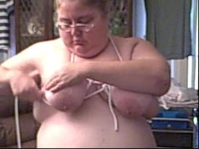 I demo self breast bondage nipple play