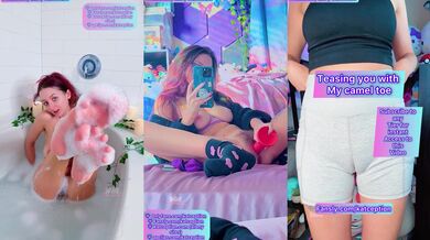 Petite egirl in fishnets with bushy pussy and glasses