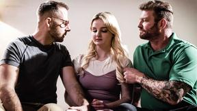 ”Chubby teen neighbor DPd by huge dick bisex studs”