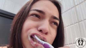 4K Dental Hygienist Routine Mouth Fetish Closeups Naked