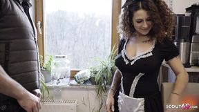 German Maid Mara Martinez seduces Boss with Cream Pie and Big Breasts Amateur Fuck