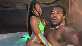 Chubby black dude destroyed his ebony girlfriend's butthole