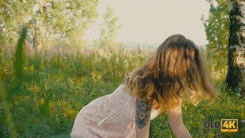 Older Lover Meets Fresh Beauty in Outdoor Tryst