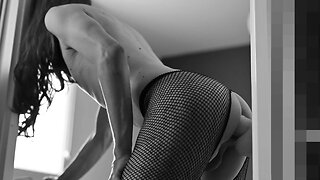 Amateur twink anal dilatation with huge dildos standing toyed