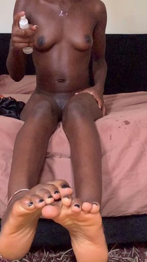 Hot Ebony Babe Body Massage Slow Motion Vibes